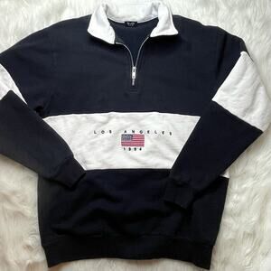 Y2K J. Galt Los Angeles 1984 USA Flag Sweatshirt Preppy California Unisex S-M